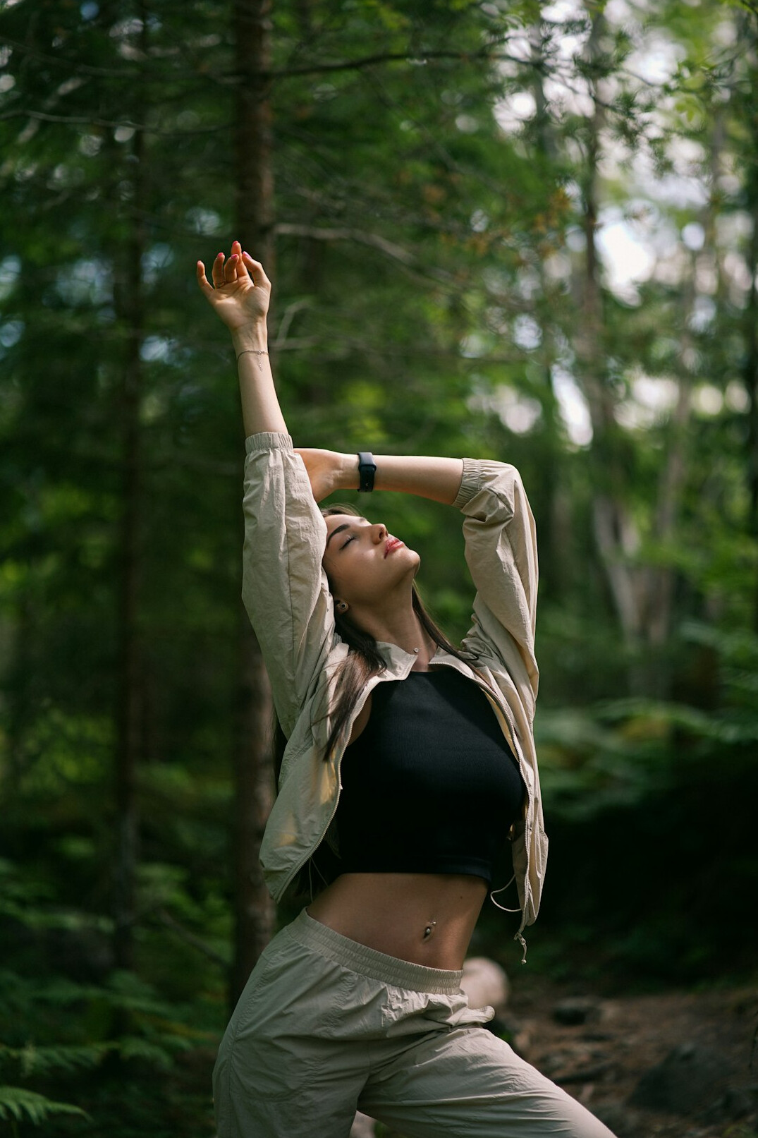 woman meditating in nature